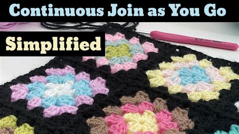 How To Do The Continuous Join As You Go Simplified Joining Granny Squares Fast Cjayg Youtube