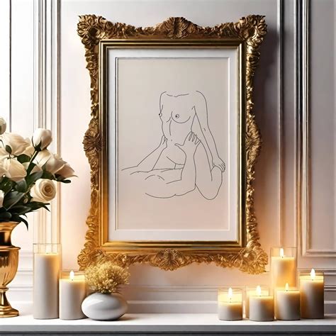 Sex Line Art Print Sexy Bedroom Wall Art Love Line Art Poster Erotic Line Drawing Naked