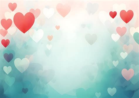 Premium Ai Image A Bunch Of Hearts Floating In The Air Abstract Mint