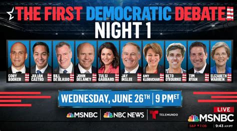 Democratic Debate 2019 Lineup For Each Night Of Two Night Event