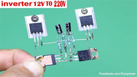 How To Make A Simple 12v Dc To 220v Ac Inverter Using 13003 Transistor Youtube