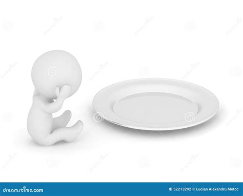 3d Character Is Hungry Stock Illustration Illustration Of Stress