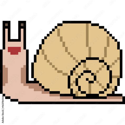 vector pixel art snail Stock Vector | Adobe Stock