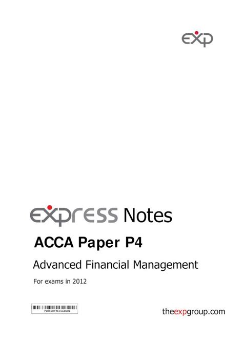 Pdf Acca P Notes Advanced Financial Management Dokumen Tips