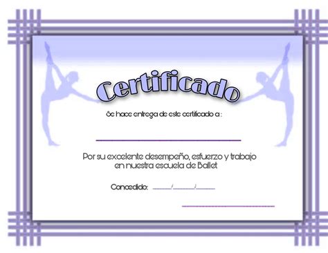 Ballet Studio Editable Frame Cards Certificate Serenity Classroom