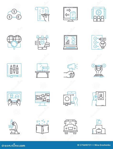 Corporate Training Linear Icons Set Development Growth Learning