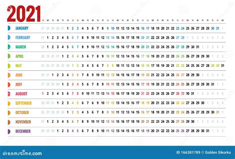 2021 Calendar Print Template With Place For Photo Your Logo And Text