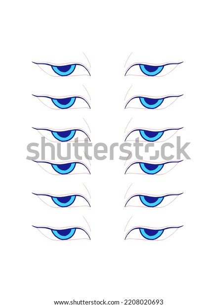 Vector Illustration Pair Eyes Stock Vector (Royalty Free) 2208020693 ...