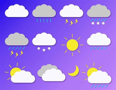 Stilvolle Ikonen Mit Wetterph Nomenen Moderne Isolierte Symbole Im