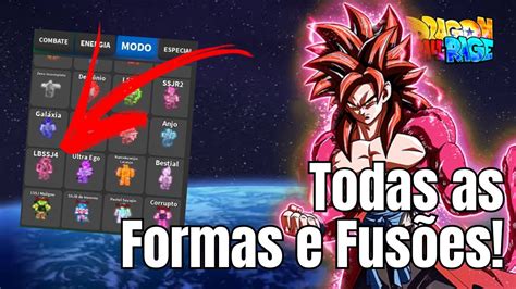 Todas As Transforma Es E Fus Es Do Dragon Ball Rage Roblox Youtube