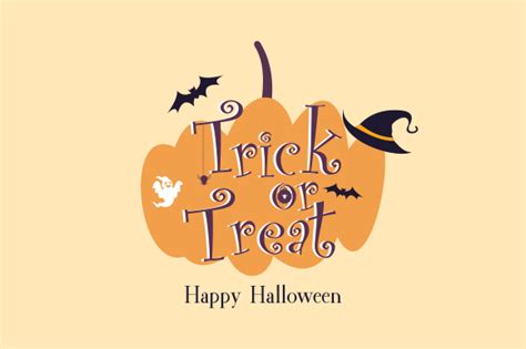 Trick Or Treat Lettering Happy Hallowee Illustration Par Deemka Studio