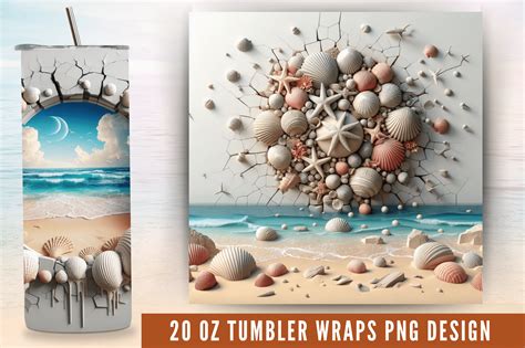 Cracked Wall Beach Sea Shells Oz Wrap Graphic By Craft Fair