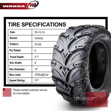 Set Wanda Atv Utv Tires X X X Pr Mud Sling Ebay