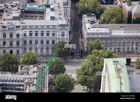 An Aerial View Of Downing Street In Whitehall London Stock Photo Alamy