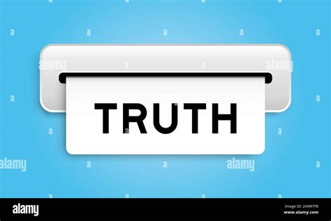 White Coupon Banner With Word Truth From Machine On Blue Color