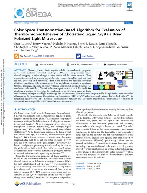 (PDF) Color Space Transformation-Based Algorithm for Evaluation of Thermochromic Behavior of ...