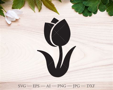 Tulip Flower SVG Tulip SVG Cut File Tulip Clipart Flower Etsy