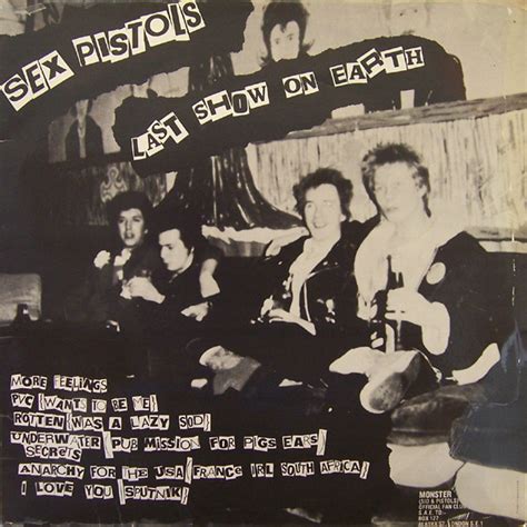 Sex Pistols Sid Vicious Last Show On Earth Drugs Kill Vinyl