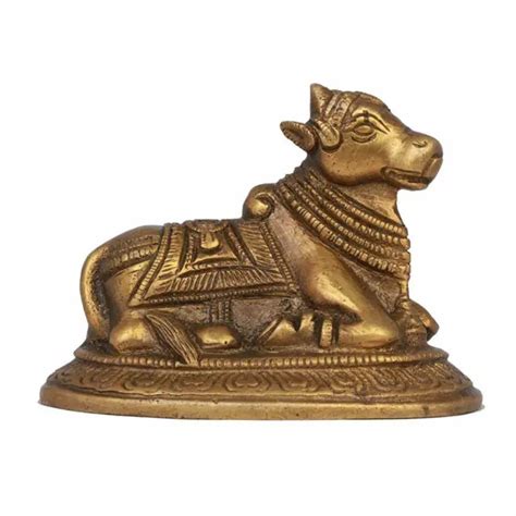 Brass Hindu God Lord Shiv Shiva Nandi Bull As Vehicle Idol Statue