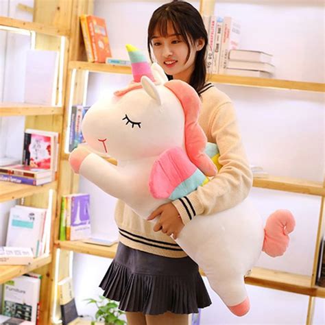 【hot】 30 55cm Plush Toys Unicorn Large Lying Doll Kawaii Stuffed