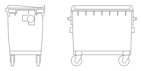 Bloques Autocad Gratis De Contenedor De Basura Litros