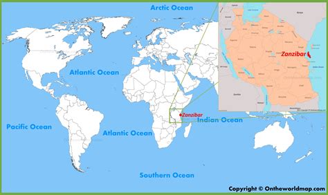 Карта мира со странами занзибар