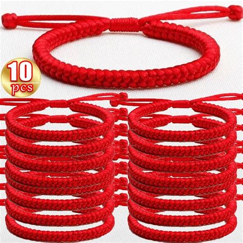 Pulsera Budista De Hilo Tibetano Para Mujer Brazalete Ajustable Nudo