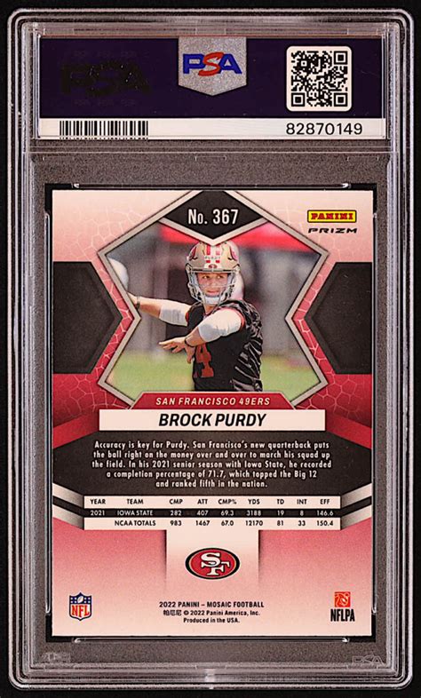 Brock Purdy Panini Mosaic Mosaic Camo Pink Rc Psa