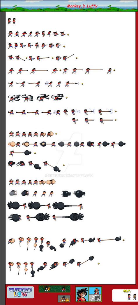 ULSW- Armanent-Haki Luffy Sprite Sheet by Bite035 on DeviantArt