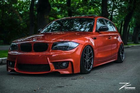 BMW E87 1 Series M Coupe Orange Slammed Bmw Bmw 1 Series Bmw Car