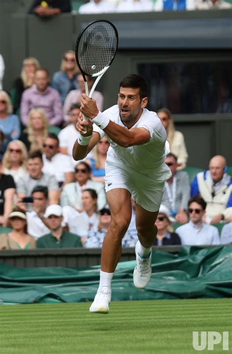 Photo Novak Djokovic Vs Pedro Cachin At Wimbledon Lon