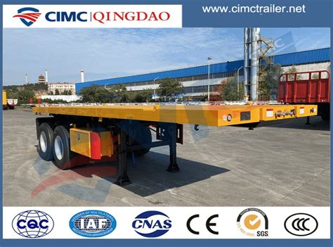 Cimc Qingdao Axles Ft Container Flatbed Semi Trailer China