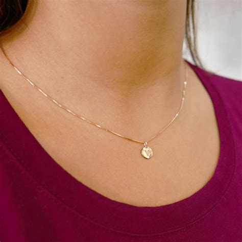 14k Rose Gold Necklace Initial Pendant Letter Charm Necklace