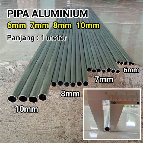 Jual Pipa Aluminium 6mm 7mm 8mm 10mm Bulat Panjang 1 Meter Shopee