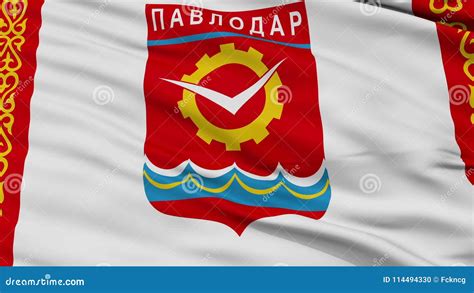 Closeup Pavlodar City Flag, Kazakhstan Stock Footage - Video of ...