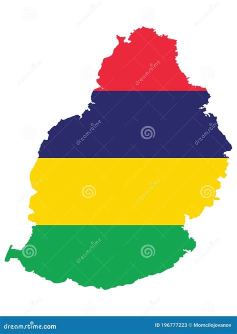 Flag Map of Mauritius stock vector. Illustration of moldova - 196777223