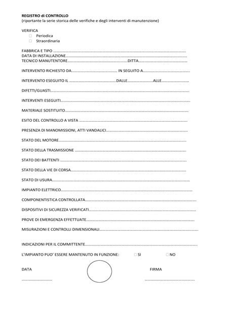 Format Registro Manutenzione