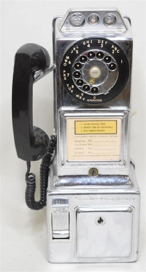 Vintage Automatic Electric Chrome 3 Slot Pay Phone Jan 19 2019