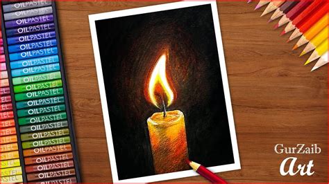 How To Draw Candle Drawing With Oil Pastels Step By Step Very Easy Beginners Can Draw Youtube