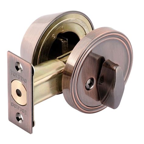 Toledo Fine Locks Single Cylinder Antique Copper Deadbolt Cv1800 Us11