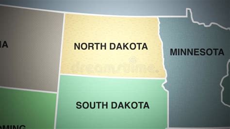 North Dakota On Usa Map Red Outline Shape Blinking Animation Stock