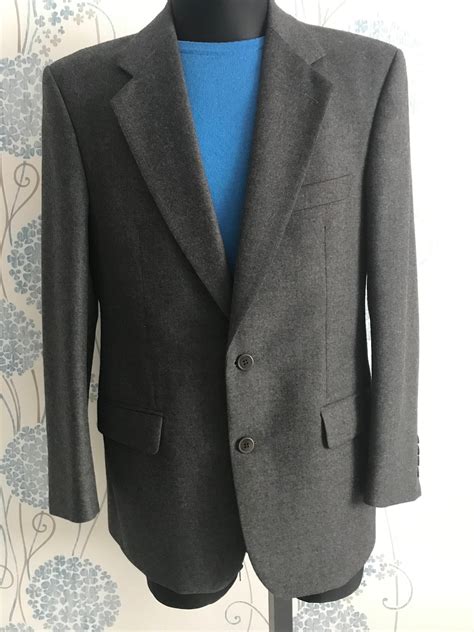 Feraud Louis Feraud Vintage Grey Wool Cashmere Men Blazer Jacket Size