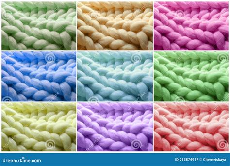 Samples Of Different Wool Collage Color Palette Stock Image Image