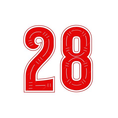 premium vector number  red color lettering design