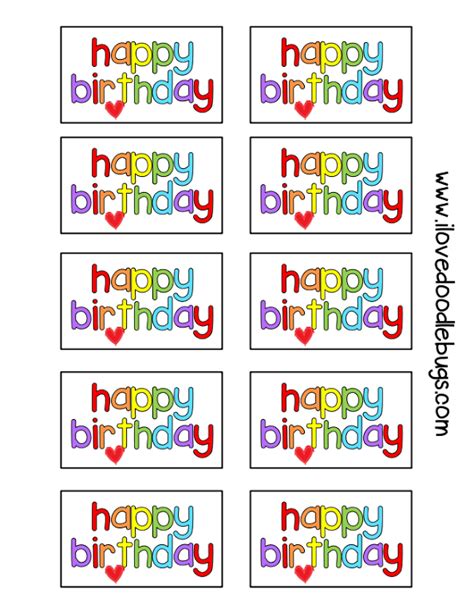 Printable Gift Tags For Birthday