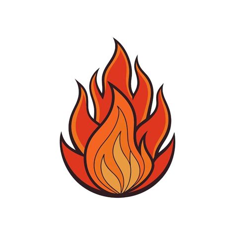 Un Dibujo De Un Fuego Que Tiene Una Llama Que Dice Fuego Foto Premium