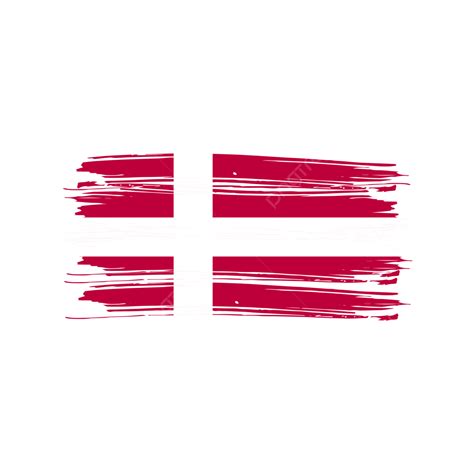 Denmark Flag Clipart Vector Denmark Flag Brush Stroke Isolated Element