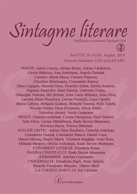 Sintagme Literare Nr August Pdf