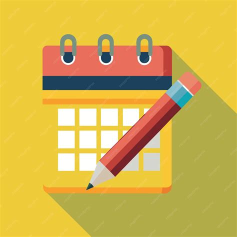 Premium Vector | Pencil with calendar on yellow background and copy