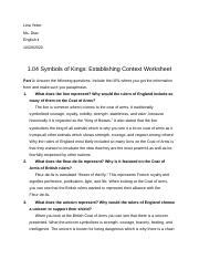 1 04 Symbols Of Kings Project Establishing Context Worksheet Leia